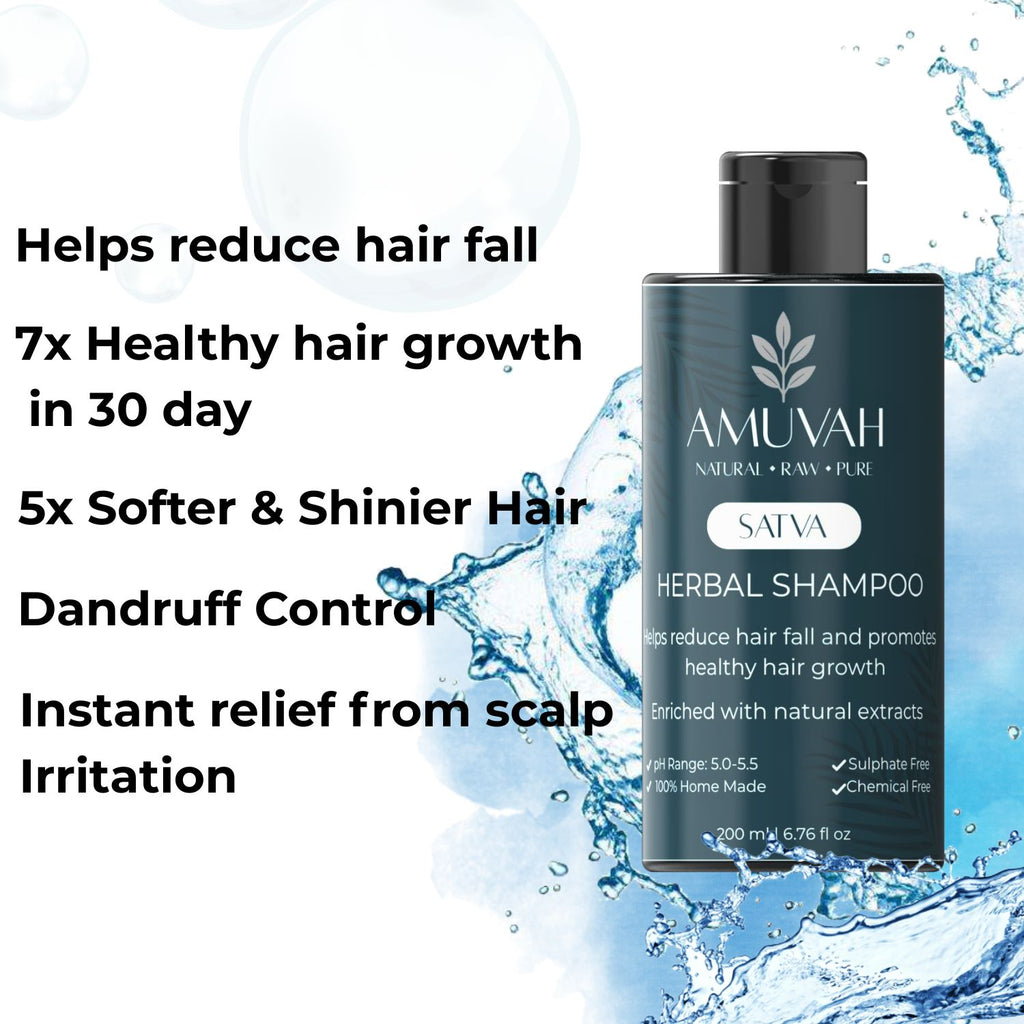 Amuvah Herbal Shampoo for Hairfall Control & Stronger Hair, 200ml