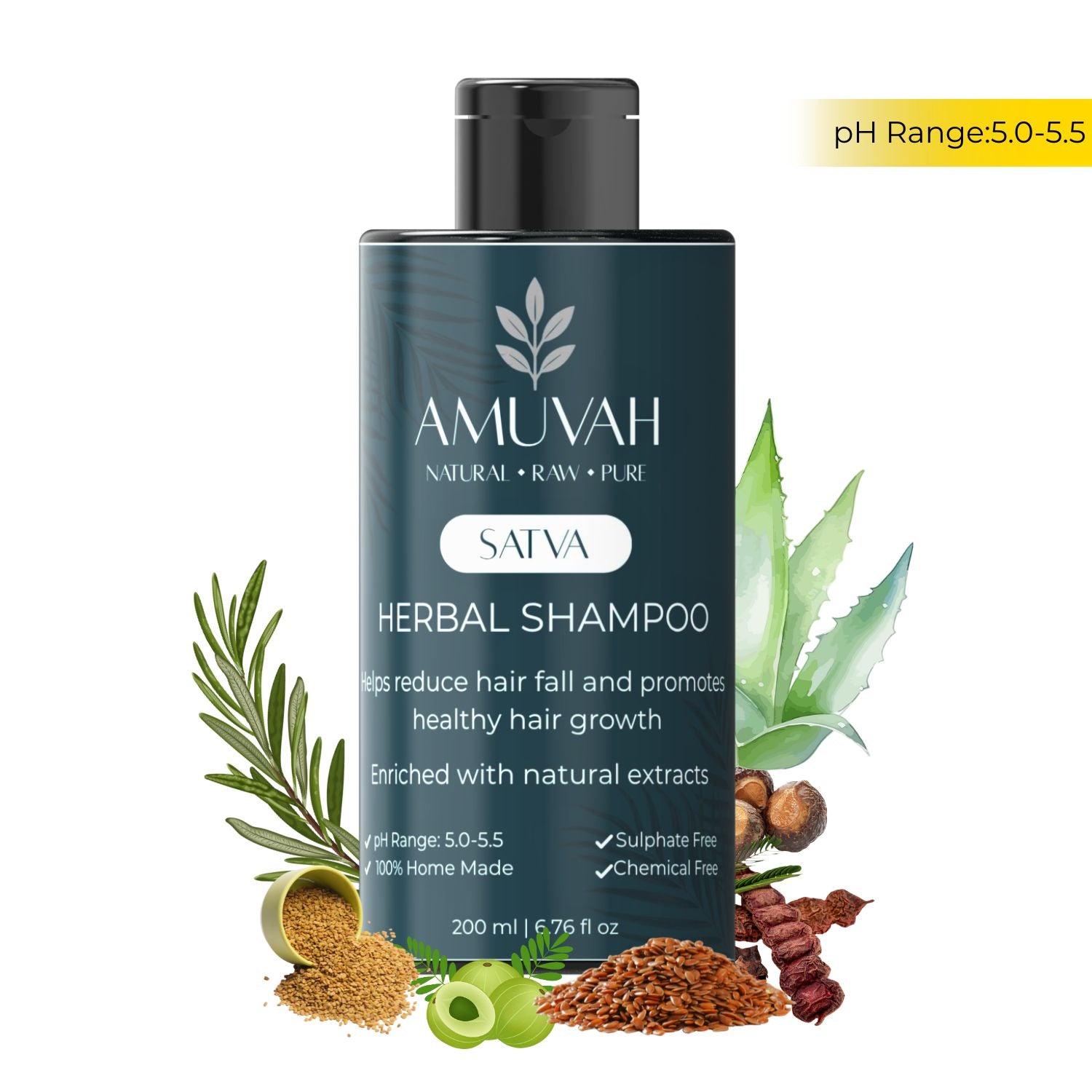 Amuvah Hairfall Control Combo – Shampoo 200ml + Hair Spray for Stronger, Fuller Hair 100ml